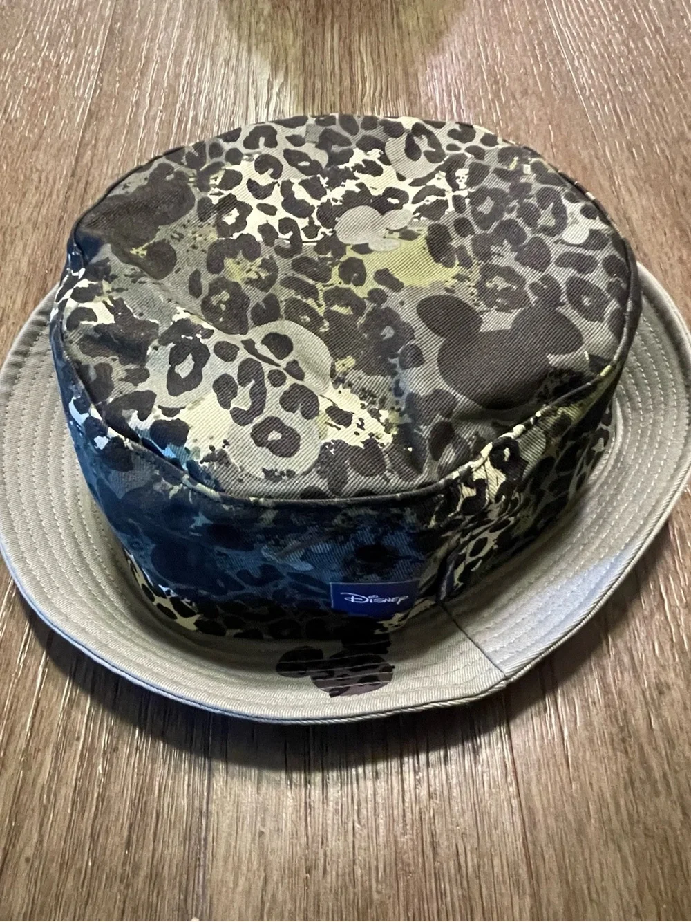 Disney Parks Animal Kingdom Camo Leopard Mickey Print Bucket Hat